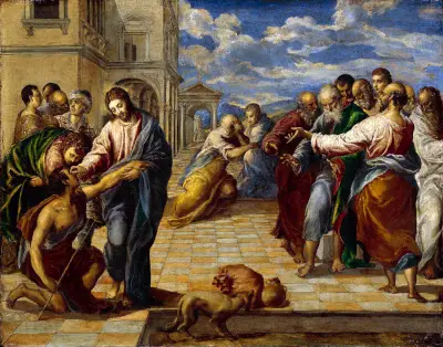 Healing of the Man Born Blind El Greco